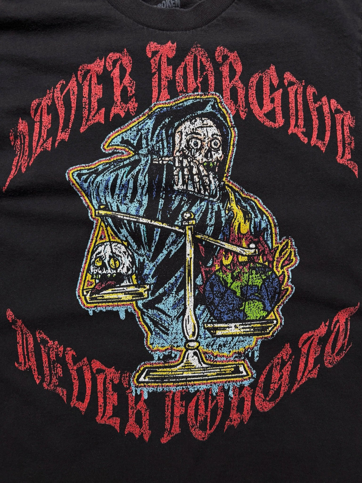 Playera Broken Promises Grim Reaper "Never Forgive" – M - Reuse Industry